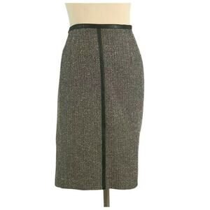 NORTON MCNAUGHTON Gray Black Trim Pencil Skirt Sz 12P
